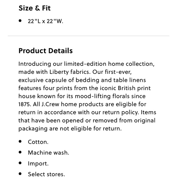 NWT J. Crew Liberty Print Napkins - Picture 7 of 7